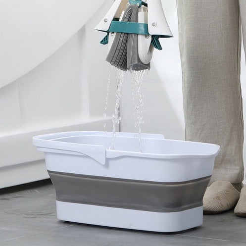 Locaupin Collapsible Bucket ,Mops Bucket Plastic Rectangular Handy Basket for Cleaning Mops, Car,and Outdoor Survival