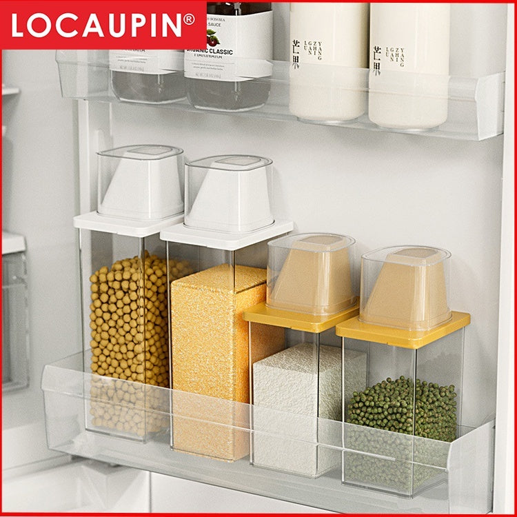 Locaupin Large BPA -Free Plastic Food Saver, Kitchen Food Cereal Storage Containers with measuring cup Food Dispenser