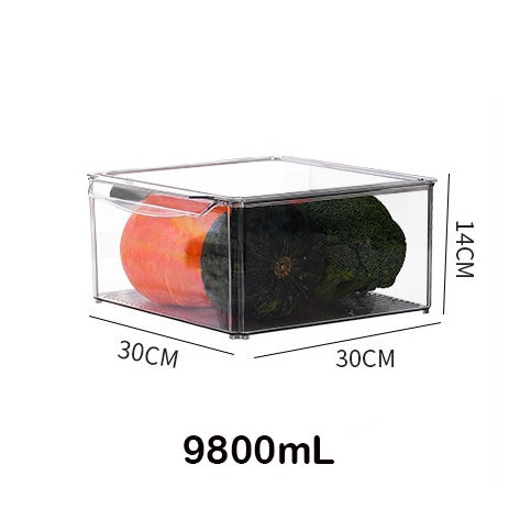Locaupin Food Storage Containers, Stackable Refrigerator Freezer Organizer Fresh Keeper Container with Lids