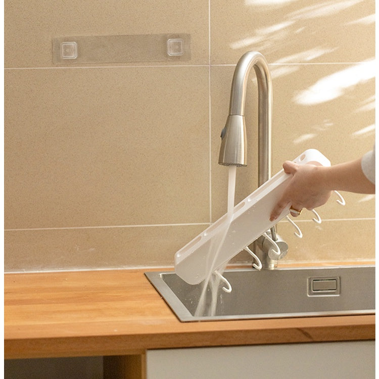Locaupin Kitchen Plastic Shelf Free Punching Function Knife Holder Simple Kitchen Black Knife Holder Wall-Mounted Nail