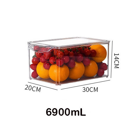 Locaupin Food Storage Containers, Stackable Refrigerator Freezer Organizer Fresh Keeper Container with Lids