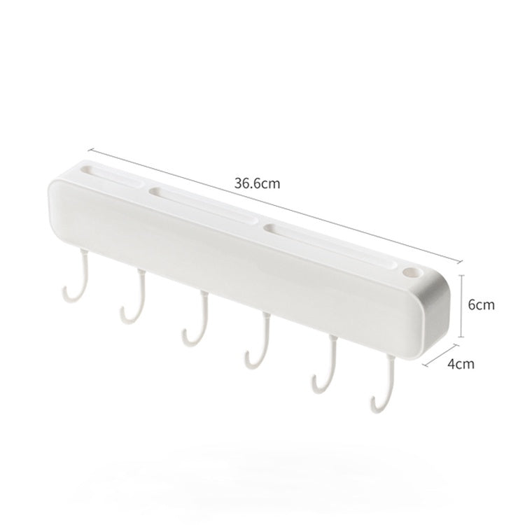 Locaupin Kitchen Plastic Shelf Free Punching Function Knife Holder Simple Kitchen Black Knife Holder Wall-Mounted Nail