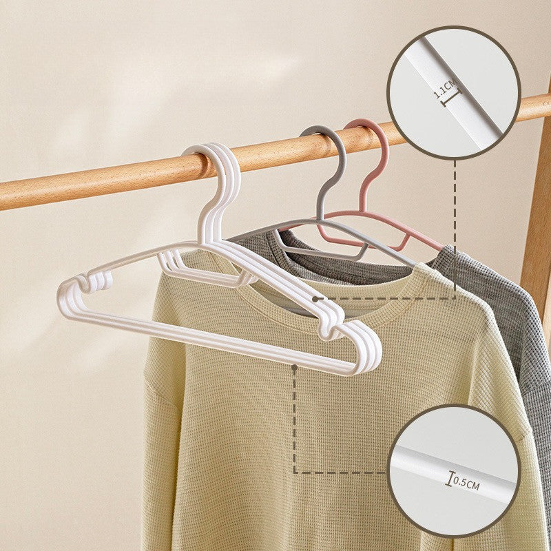 Locaupin 5-Pack Heavy Duty Plastic Hangers - Non-Slip Shoulder for Wet/Dry Clothes, Pants & Scarves, Space Saving