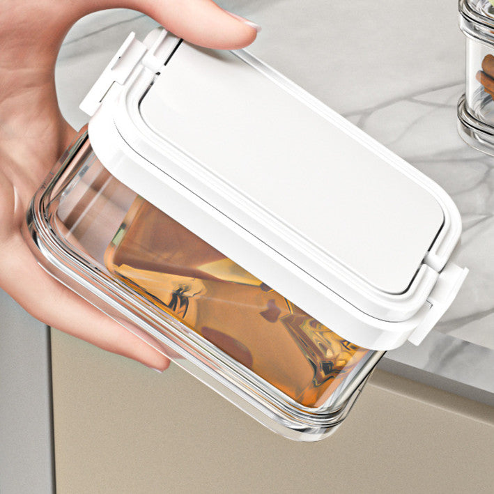 Locaupin 3Layer Food Storage Containers Stackable Refrigerator Organizer Bins with Lids Lunch Box