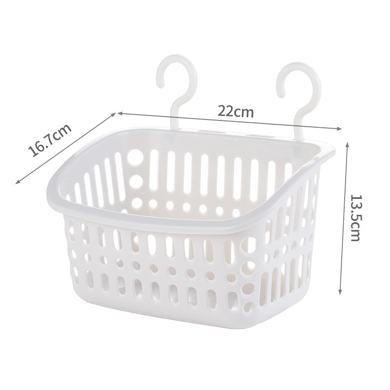 Locaupin Plastic Hanging Baskets Organizer with Hooks Bathroom Organizing Basket for Home Kitchen Bathroom