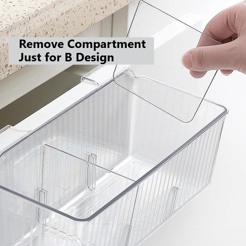 Locaupin Plastic Kitchen Cabinet Door Storage Basket, no Punching Hook Bracket Hanging Basket