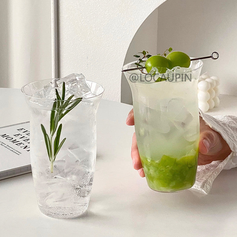 Locaupin Heat Resistant Healthy Glass Cups, Water Glass,Coffee Cups,Flower Tea Glass, Microwave Safe Glass Tea Cups