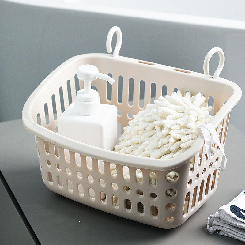 Locaupin Plastic Hanging Baskets Organizer with Hooks Bathroom Organizing Basket for Home Kitchen Bathroom