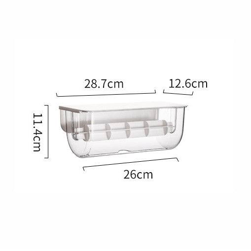 Locaupin Plastic Paper Towel Dispenser Wall Mounted Kitchen Tissue Holder with Dustproof Lid Roll Paper Towel Organizer