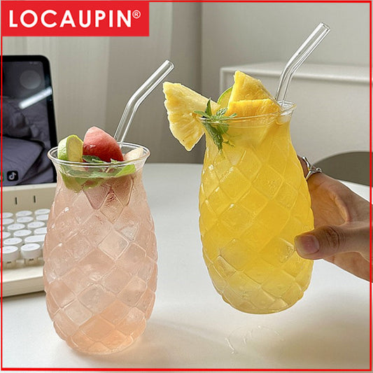 Locaupin Heat Resistant Healthy Glass Cups, Water Glass,Coffee Cups,Flower Tea Glass, Microwave Safe Glass Tea Cups