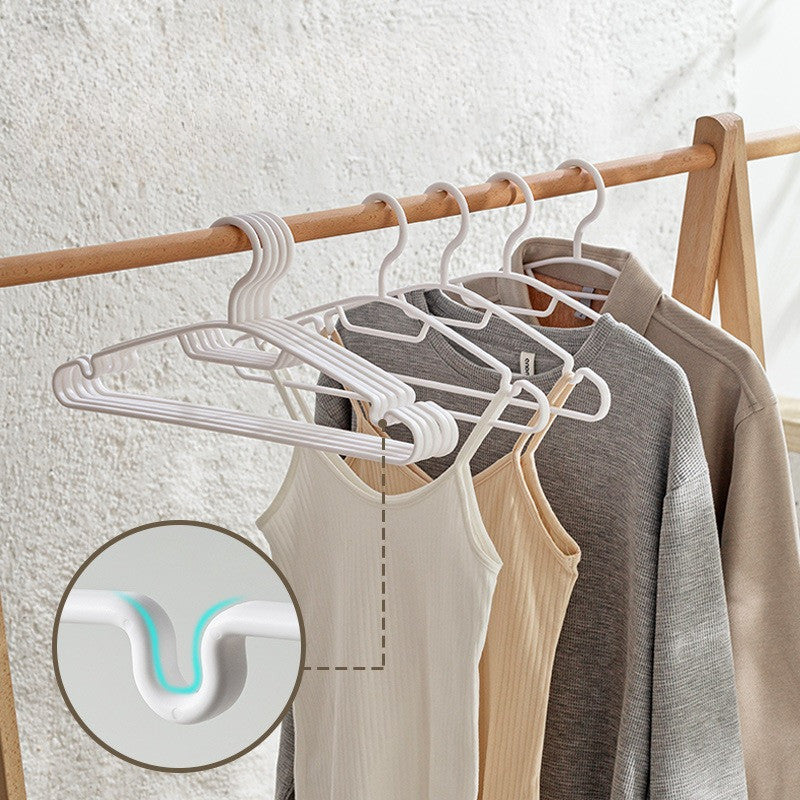 Locaupin 5-Pack Heavy Duty Plastic Hangers - Non-Slip Shoulder for Wet/Dry Clothes, Pants & Scarves, Space Saving