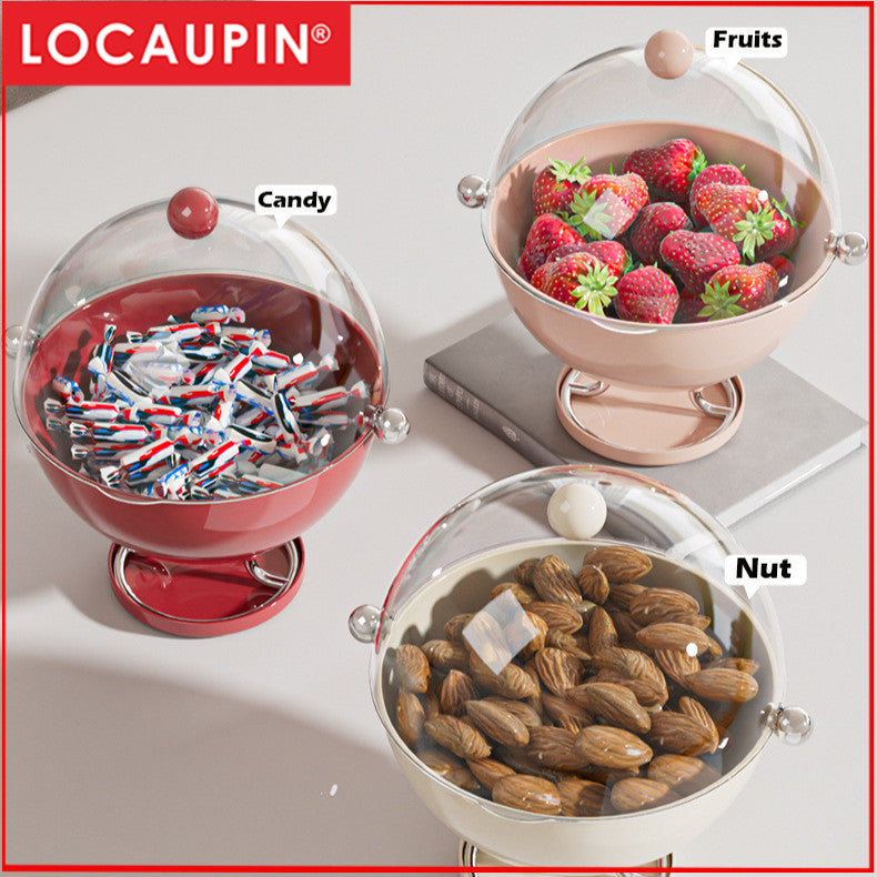 Locaupin BPA FREE Plastic Serving Tray with Lids Basket with Draining Holes Snacks Tray New Year Bread Serving Tray