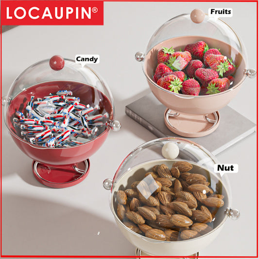 Locaupin BPA FREE  Plastic Serving Tray with Lids Basket with Draining Holes Snacks Tray New Year Bread Serving Tray