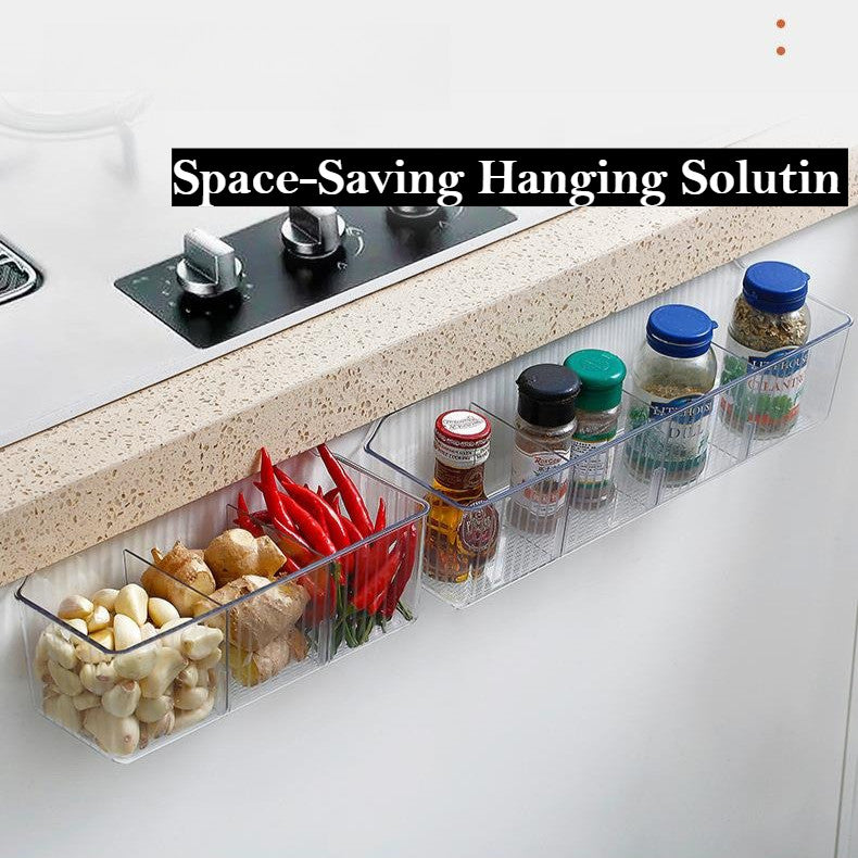 Locaupin Plastic Kitchen Cabinet Door Storage Basket, no Punching Hook Bracket Hanging Basket