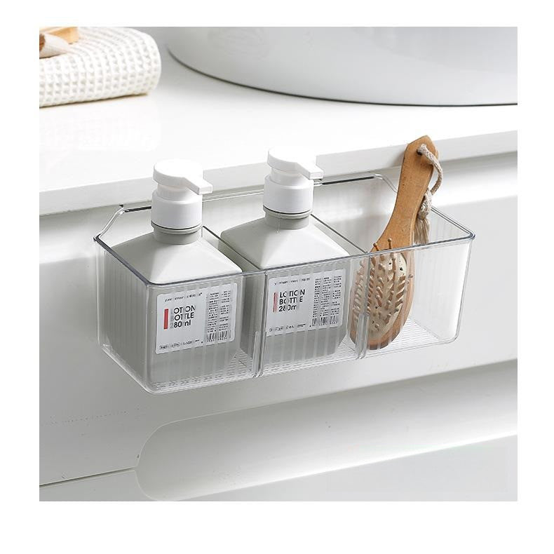 Locaupin Plastic Kitchen Cabinet Door Storage Basket, no Punching Hook Bracket Hanging Basket