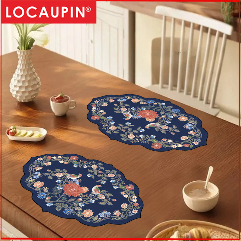 Locaupin Oil-Proof Waterproof Non-Slip PVC Table Mat – Heat-Resistant & Easy Clean for Dining Table