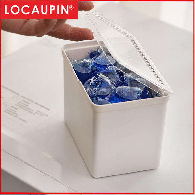 Locaupin Plastic Storage Containers Clear Rectangle Organizer Case with Lids Mini Clear Plastic Organizer Storage Box