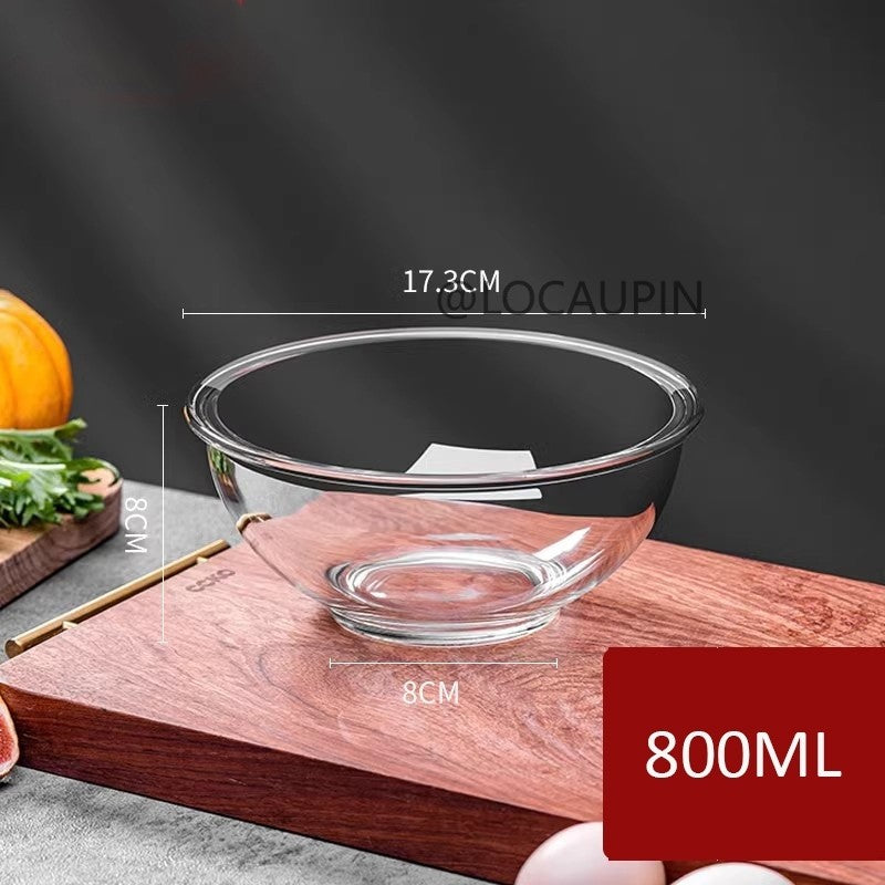 Locaupin Tempere Glass Mixing Bowl Salad Bowl Tableware Bakeware Glass Salad Bowls for Kitchen Microwave and Oven Safe