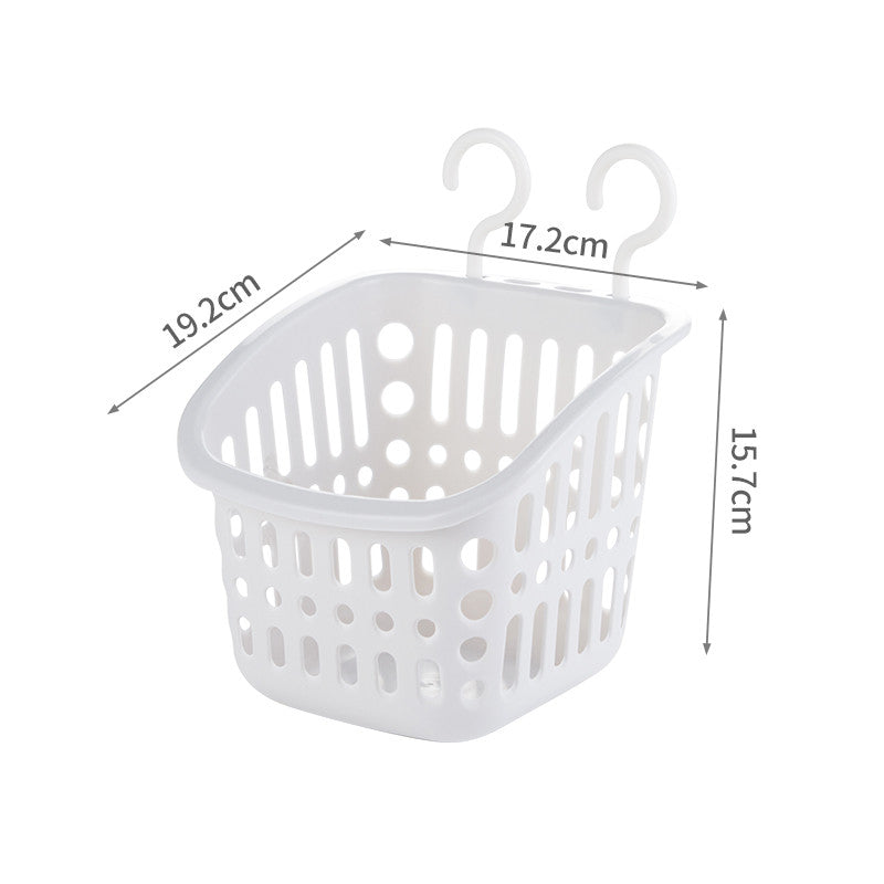 Locaupin Plastic Hanging Baskets Organizer with Hooks Bathroom Organizing Basket for Home Kitchen Bathroom