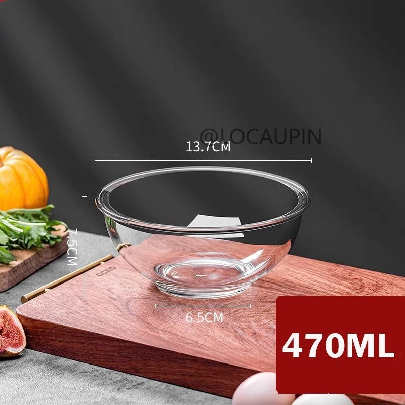 Locaupin Tempere Glass Mixing Bowl Salad Bowl Tableware Bakeware Glass Salad Bowls for Kitchen Microwave and Oven Safe