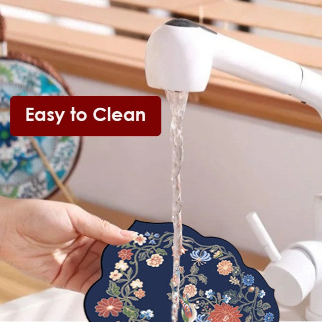 Locaupin Oil-Proof Waterproof Non-Slip PVC Table Mat – Heat-Resistant & Easy Clean for Dining Table