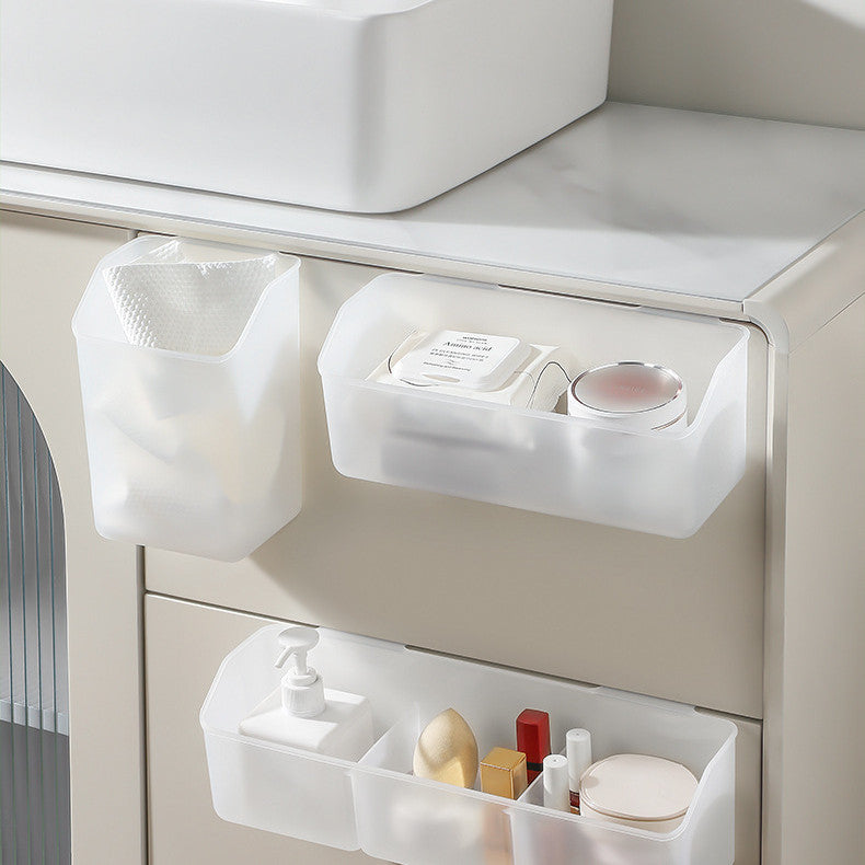 Locaupin Plastic Kitchen Cabinet Door Storage Basket, no Punching Hook Bracket Hanging Basket