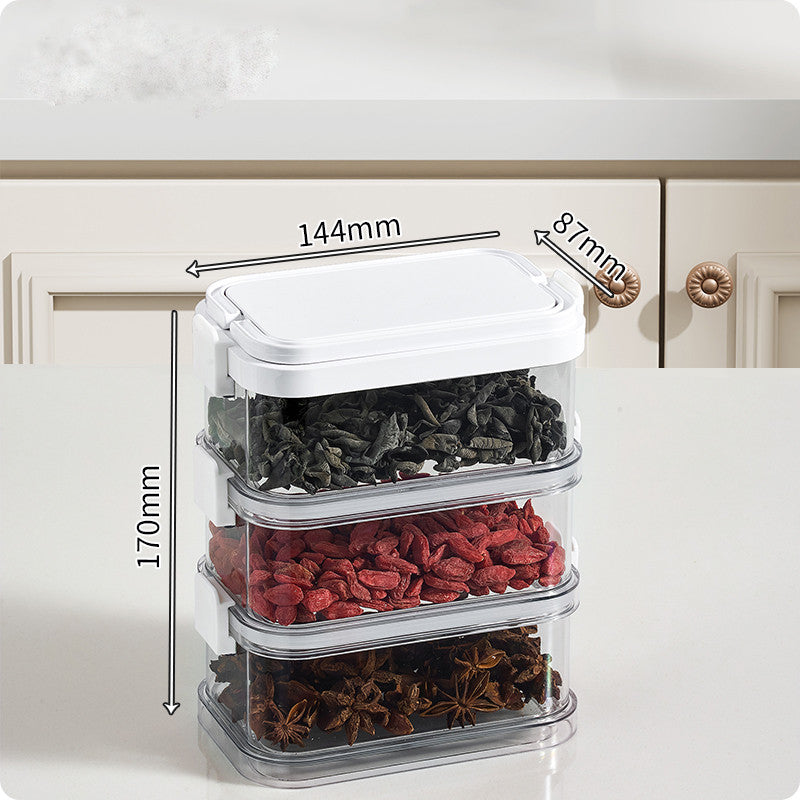 Locaupin 3Layer Food Storage Containers Stackable Refrigerator Organizer Bins with Lids Lunch Box