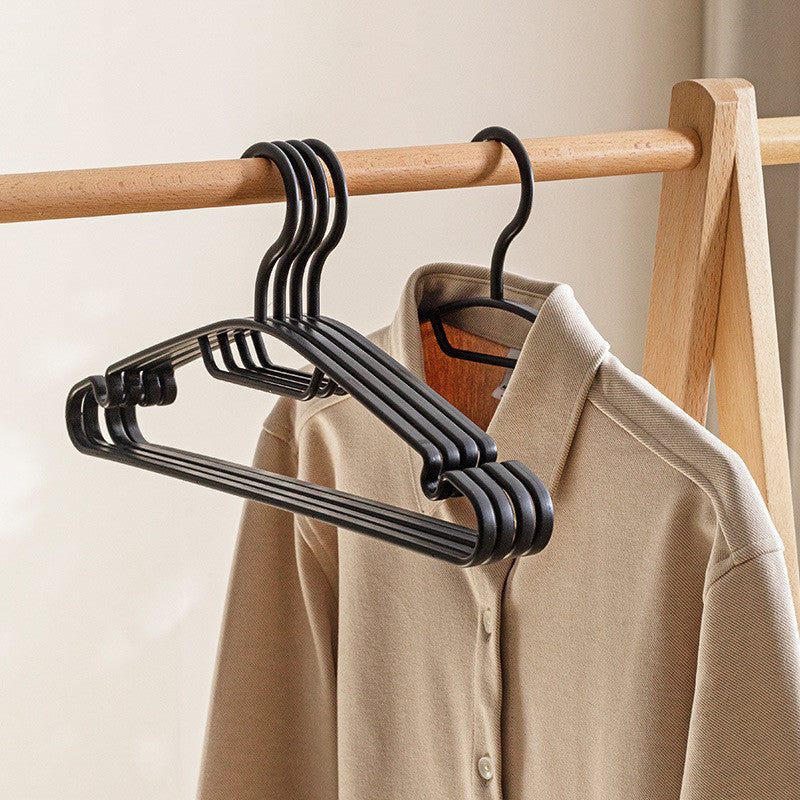 Locaupin 5-Pack Heavy Duty Plastic Hangers - Non-Slip Shoulder for Wet/Dry Clothes, Pants & Scarves, Space Saving