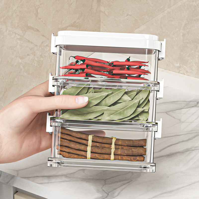 Locaupin 3Layer Food Storage Containers Stackable Refrigerator Organizer Bins with Lids Lunch Box