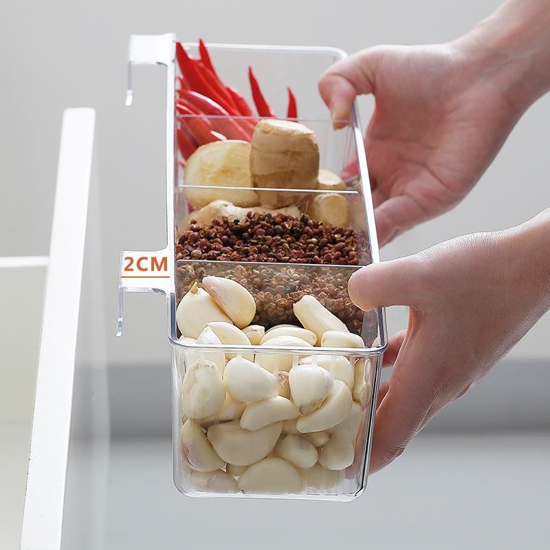 Locaupin Plastic Kitchen Cabinet Door Storage Basket, no Punching Hook Bracket Hanging Basket