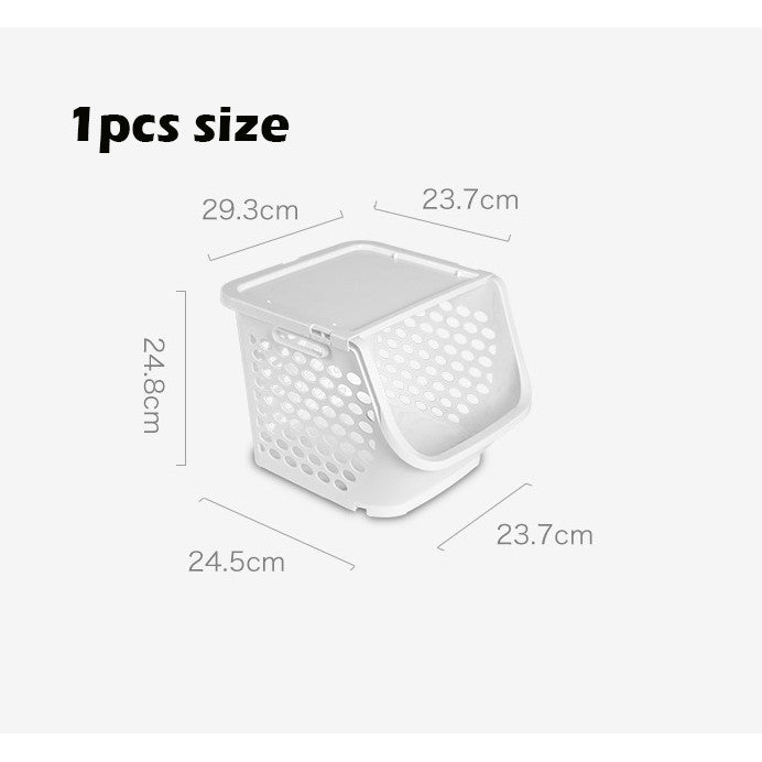 Locaupin Stackable Basket Plastic Open Front Storage Organizer Bin Basket for Kitchen Organization