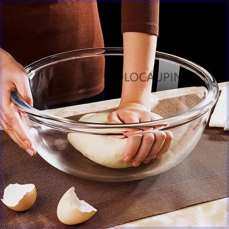 Locaupin Tempere Glass Mixing Bowl Salad Bowl Tableware Bakeware Glass Salad Bowls for Kitchen Microwave and Oven Safe