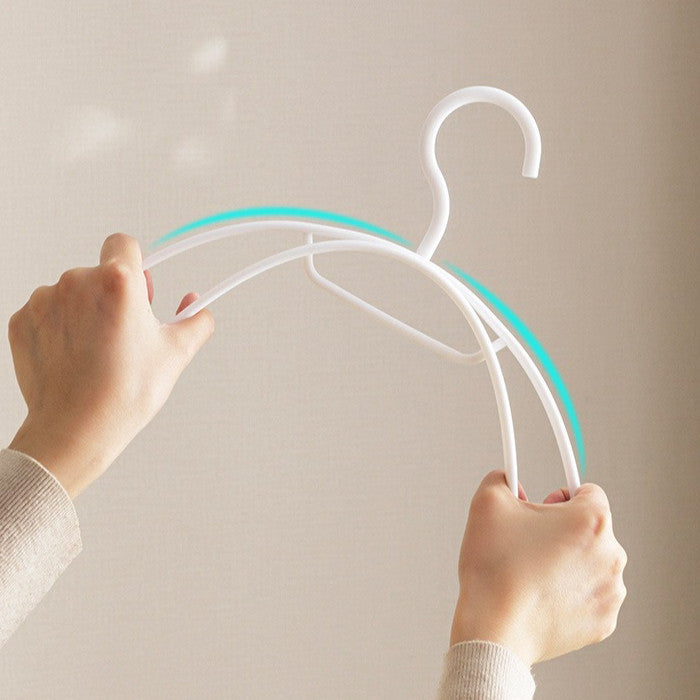 Locaupin 5-Pack Heavy Duty Plastic Hangers - Non-Slip Shoulder for Wet/Dry Clothes, Pants & Scarves, Space Saving