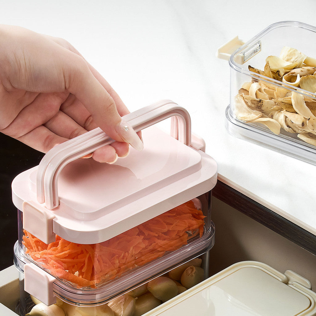 Locaupin 3Layer Food Storage Containers Stackable Refrigerator Organizer Bins with Lids Lunch Box