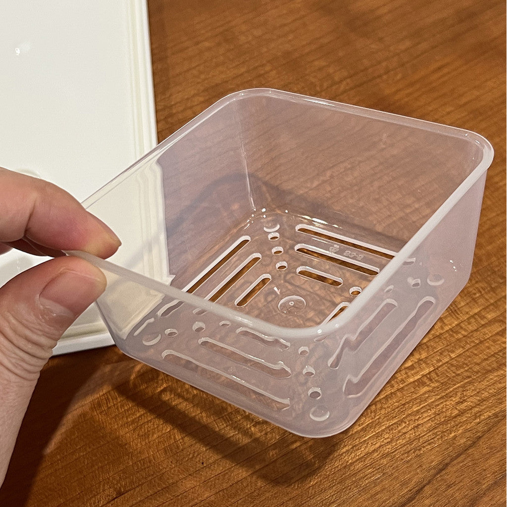 Locaupin Garlic Refrigerator Storage Jar Transparent Ginger Storage Holder Sealed Vegetable Food Box Food Dispensers