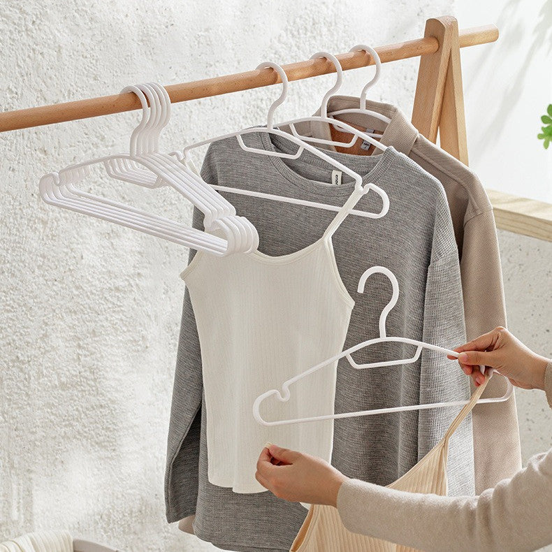 Locaupin 5-Pack Heavy Duty Plastic Hangers - Non-Slip Shoulder for Wet/Dry Clothes, Pants & Scarves, Space Saving