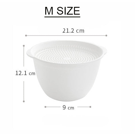 Locaupin Double Drainer Basket Pack Double Rotatable Colander Vegetable Strainer Fruit Drainer Strainer Kitchen Basket