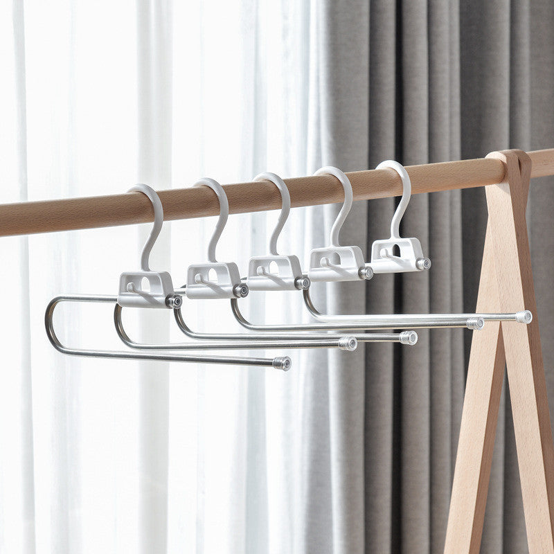 Locaupin Magic Pants Hangers, Space Saving Closet Hangers Multi Functional Pants Rack Wardrobe Organizer Racks for Cloth
