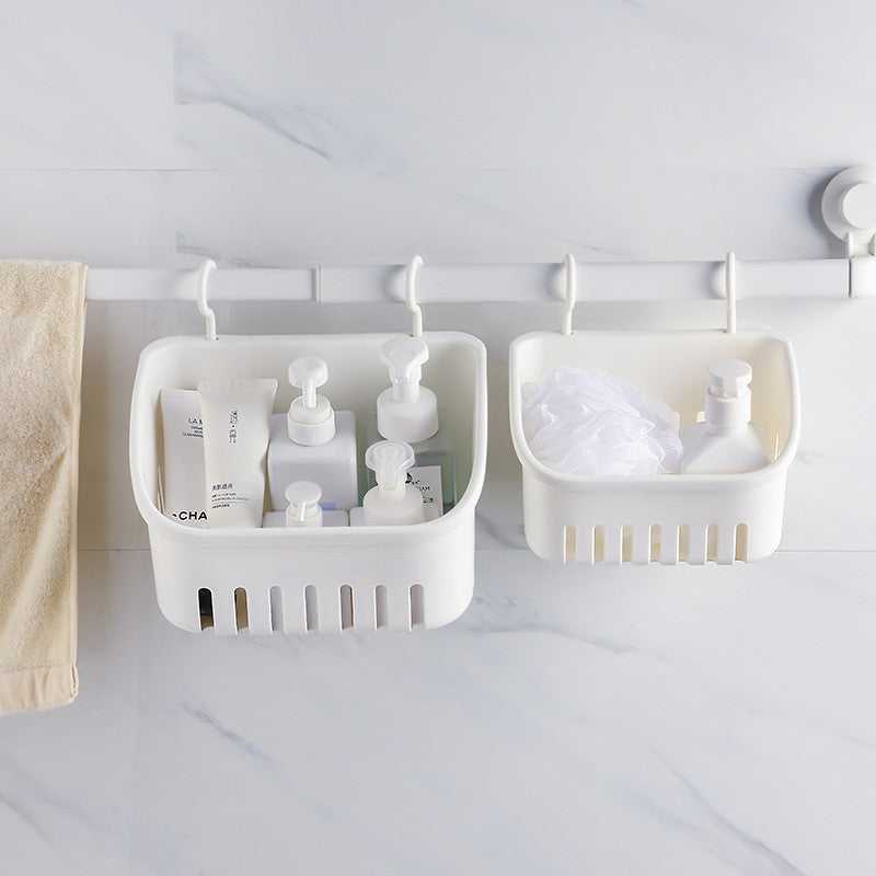 Locaupin Plastic Hanging Baskets Organizer with Hooks Bathroom Organizing Basket for Home Kitchen Bathroom