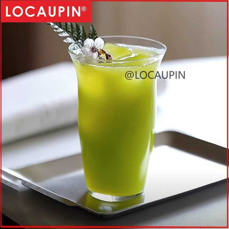 Locaupin Heat Resistant Healthy Glass Cups, Water Glass,Coffee Cups,Flower Tea Glass, Microwave Safe Glass Tea Cups
