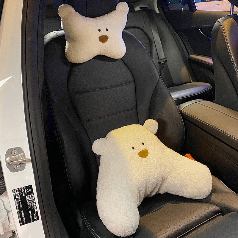 Locaupin Memory Foam Car Neck Pillow & Lumbar Support – Ergonomic Design for Neck & Back Pain Relief