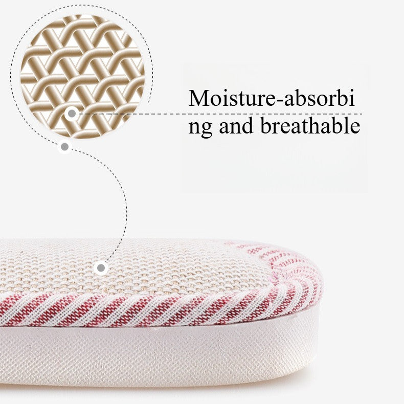 Locaupin Japanese Style Cotton Linen Home Slippers | Breathable | Flexible PVC Sole | Non-Slip | Indoor Use
