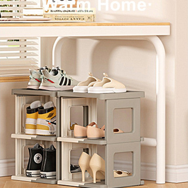 Locaupin Foldable Plastic Shoe Rack - Multi-Tier Space Saving Shoe Organizer for Entryway, Closet, Dorm Room