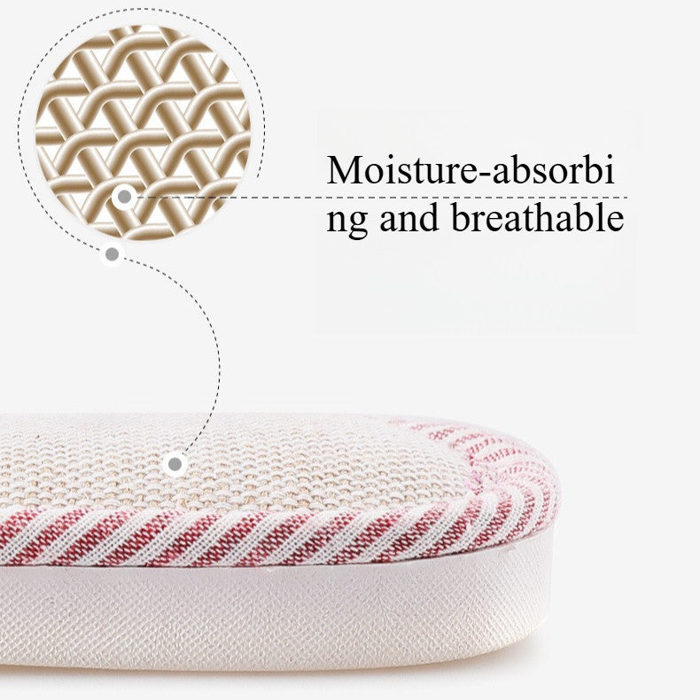 Locaupin Japanese Style Cotton Linen Home Slippers | Breathable | Flexible PVC Sole | Non-Slip | Indoor Use