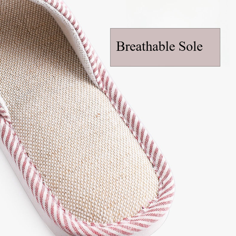 Locaupin Japanese Style Cotton Linen Home Slippers | Breathable | Flexible PVC Sole | Non-Slip | Indoor Use