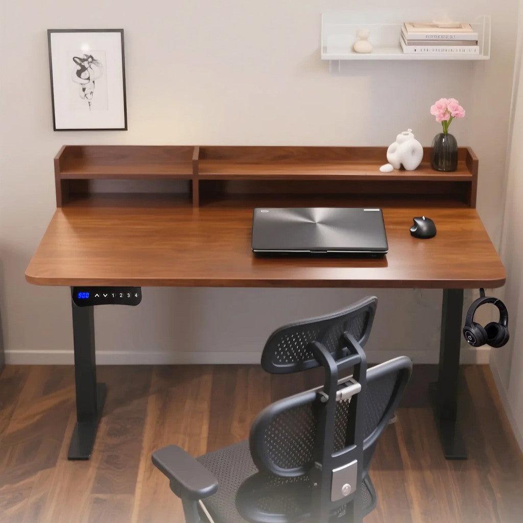 Locaupin Electric Height Adjustable Standing Desk| 4 Height Presets |Ergonomic Sit-Stand Workstationation | Sturdy Frame