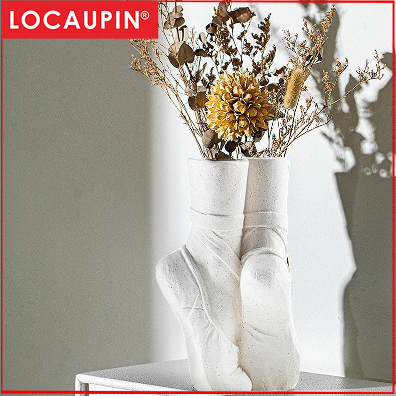 Locaupin Modern Art Ceramic Vase | Ballet Pointe Shoe Shape | Ceramic Table Decoration
