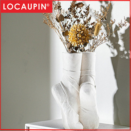 Locaupin Modern Art Ceramic Vase | Ballet Pointe Shoe Shape | Ceramic Table Decoration
