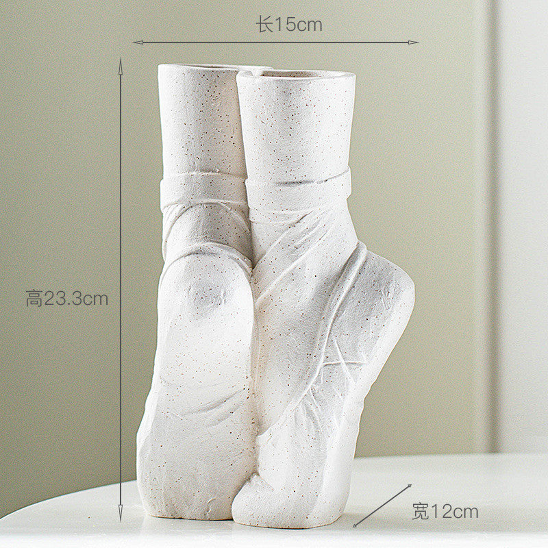 Locaupin Modern Art Ceramic Vase | Ballet Pointe Shoe Shape | Ceramic Table Decoration