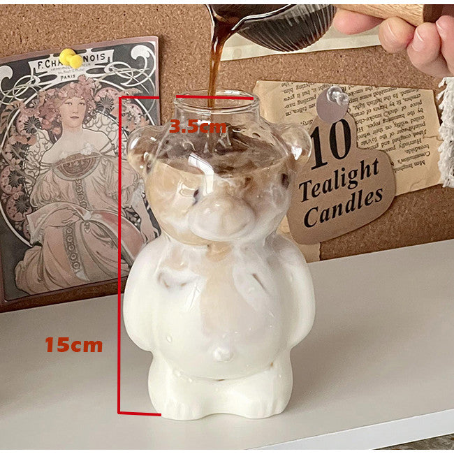 Locaupin 320ML Heat Resistant Healthy Glass Cups Water Glass Coffee Cups Flower Tea Glass Microwave Safe Glass Cups
